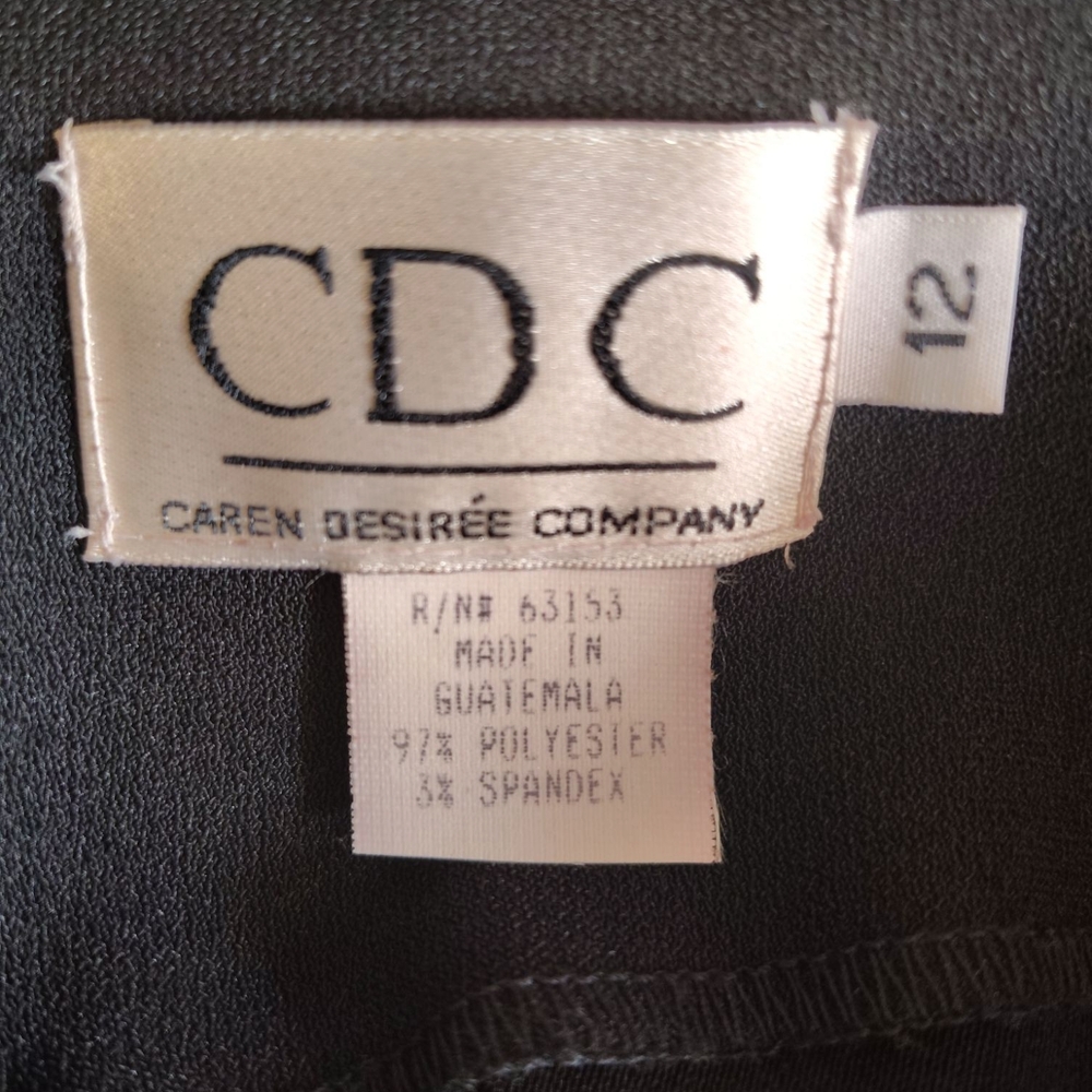 CDC Caren Desiree Company Vintage Black Gown Size 12 - Picture 6 of 6